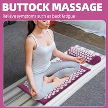 Bộ ba thảm massage châm cứu và cứu ngải màu tím, thảm massage bấm huyệt yoga, thích hợp sử dụng tại nhà, cắm trại, du lịch, bộ thảm châm cứu, thảm massage châm cứu, bộ thảm châm cứu xốp sen. - Màu tím - Xem 3