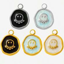 1pc/5pcs Cute & Fashionable Minimalist 304 Stainless Steel Vacuum Electroplated Drip Oil Ocean Series Jewelry Pendant Charm, Suitable For Bag Decoration, Handmade DIY Jewelry Making Necklace Bracelet Earring Accessories - S2086 - View 18