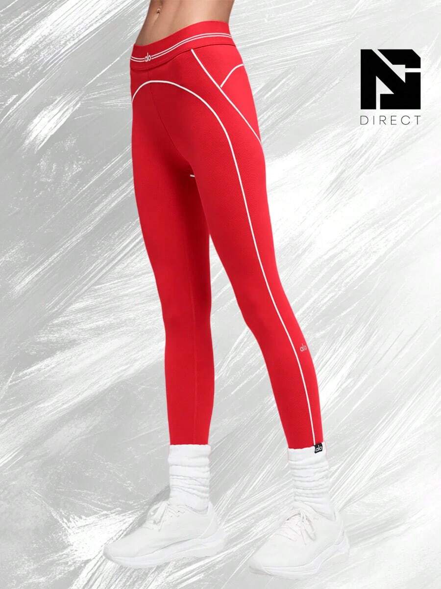 Airbrush High-Waist 7/8 Heart Throb Legging - Bright Red/White - View 1