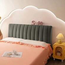 1件北欧柔软天鹅绒加厚床头板套，全包覆式丝滑天鹅绒床头板保护套，奢华加厚床靠背套，适用于家庭和酒店 - 卡其色 - 查看 2