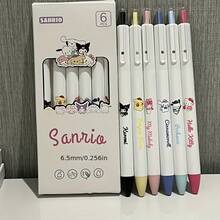 SANRIO 6支装水钻塑料笔，带线条，无笔毛，无需电池，是送给朋友和女朋友的理想礼物，圣诞节和生日礼物佳选。 - A - 查看 6