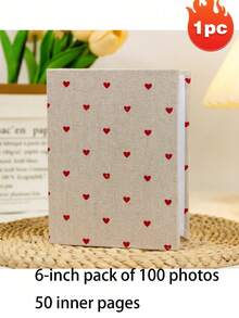 1pc 6 Inch 100-Pocket Linen Fabric Photo Album, Hardcover With Front Display Window, Insert Type Picture Book, Solid Color Multi-Style, For Family Wedding Baby Travel Photos, Memory Storage Album, Ideal For Anniversary Valentine's Day Birthday Gifts - one-size - View 15
