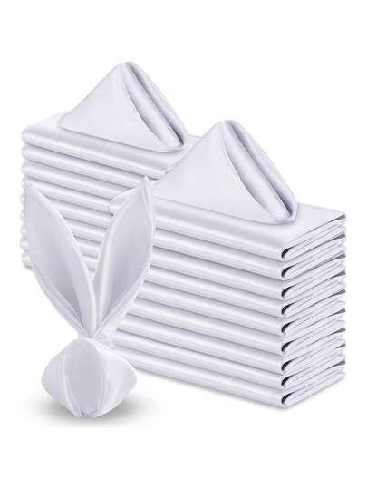 17 x 17 英寸缎面餐巾，丝滑质感餐巾，方形缎面餐巾，适用于派对、婚礼、宴会、派对装饰