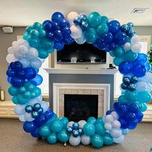 51/26pcs/Teal Blue Balloons 10 Inch Ocean Turquoise Blue Party Balloons Transparent Metallic Pastel Light Blue Latex Helium Balloon For Under The Sea Birthday Baby Shower Shark Party Decorations - Set - View 6