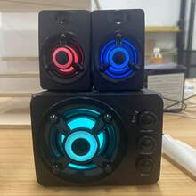 3件套有线电脑音箱，带独立低音/高音旋钮调节、USB接口、高保真立体声，适用于游戏/视频/台式电脑，RGB灯光 - 查看 10