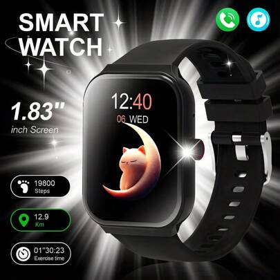 Full Touch Screen Smart Watch: Wireless Calling, Pedometer, Music Control, Games, Fitness Tracker Compatible With Android/IOS Phones, Suitable For Both Women And Men. 180mAh Battery, Ideal Gift For New Year, Valentine's Day, Easter, Mother's Day, Father's Day, Halloween, Thanksgiving And Christmas.