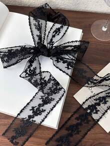 New Spring And Summer Floral Lace Scarves, Ribbons, Necklaces, Perfect For Dressing Up, Gifting, And Personal Wear, Exquisite And Exquisite Items - Black - View 5