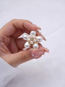1/2/4pcs 30mm Elegant Crystal Rhinestone Faux Pearl Button Covers, Detachable Snap Button Caps, Fashion Crystal Buttons Suitable For Clothing, Dresses, Suits, Shirts And Other Accessories, With Pliers - Multicolor - View 5