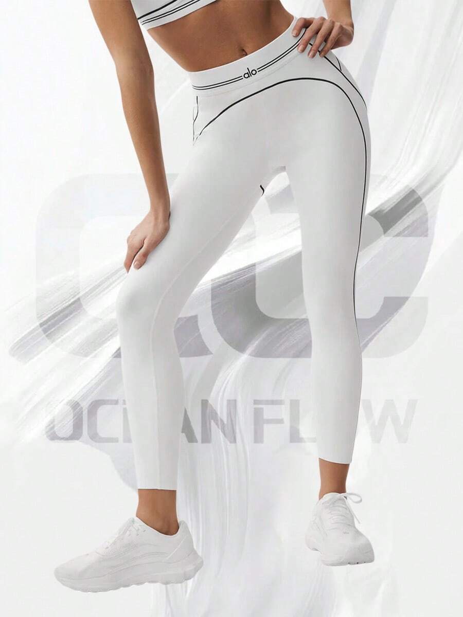 Airbrush High-Waist 7/8 Heart Throb Legging - White/Black - 查看 1