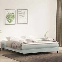 vidaXL Struttura letto a molle, letto imbottito per camera da letto, struttura letto con rete a doghe e gambe di supporto, letto singolo per camera da letto, velluto grigio chiaro 80x200cm - Grigio Chiaro - Visualizzare 21
