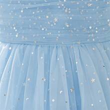 Đầm sinh nhật cho bé gái tuổi teen, đầm dự tiệc cưới cho bé gái, đầm đính sequin cho buổi biểu diễn piano, đầm công chúa hai dây cho bé gái, đầm dạ hội. - Màu xanh nhạt - Xem 7