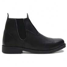 Men's Reinforced Leather Work Boot, Country Style, Cowboy Boot, Durable Tire Sole. - 黑色 - 查看 6