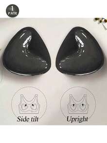 1 Cặp miếng đệm ngực tự dính hai mặt, miếng đệm ngực có thể tái sử dụng, miếng đệm ngực dày dặn, không nhìn thấy được, chống thấm nước, thích hợp cho bơi lội. - màu đen - Xem 6