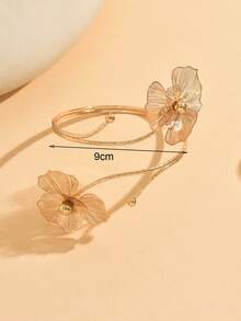 1pc Luxury Fashion Elegant Gold Flower Anklet, Adjustable Design Versatile Foot Jewelry Suitable For Beach Vacation, Seaside Travel, Daily Wear - Gold - View 4