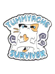 1件套趣味肚子疼珐琅胸针套装，可爱卡通肚子猫青蛙翻领别针，新奇肚子疼俱乐部饰品，优雅婚礼派对饰品，女士时尚翻领徽章背包衣服饰品包别针，不可错过的毕业礼物 - 彩色 - 查看 6