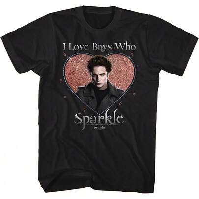 Twilight T-Shirt I Love Boys Who Sparkle Adult Short Sleeve T-Shirts,Sport,Sport Femme,Summer,T-Shirt,Women's Top,Man Clothing,Top Sports,Tshirt,Men's T-Shirt,Same Style For Men And Women