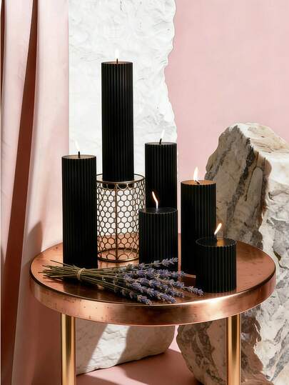 北欧风黑色齿轮蜡烛（多种尺寸可选）——精致时尚的设计，适合家居装饰、节日装饰、庆典、生日礼物、毕业礼物和纪念品。