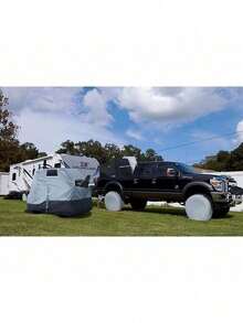 Tire Covers 4 Pack - Tough Wheel Protector For Truck, SUV, Trailer, Camper, RV Universal Fits Tire Diameters 26-28.75 Inches, Charcoal - Charcoal - View 7
