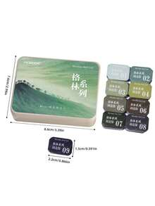 9色绿色渐变指甲油套装，海绵涂抹器，高饱和度，多用途，半固态指甲凝胶 - 彩色 - 查看 8
