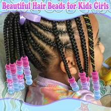 60pcs Colorful Braid Beads, Rainbow Color Ponytail Beads, Cute Hair Braid Beads For Girls, Suitable For Braids And Hair Bundles, 2 Styles Cute Hair Accessory - Multicolor - View 4