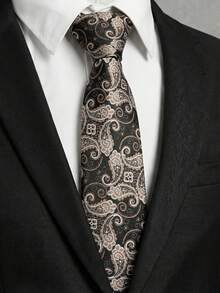 1pc Paisley Print Necktie, Suitable For Casual, Business, Party Occasions - Multicolor - View 3