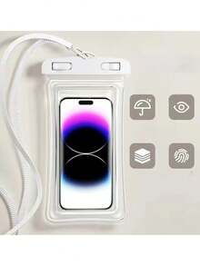 1 túi đựng điện thoại chống nước IPX8, chất liệu PVC dày, trong suốt, khóa 4 lớp, chống trầy xước, vỏ điện thoại trong suốt cảm ứng, thích hợp cho bơi lội, bãi biển, đi biển, vật dụng cần thiết cho du lịch mùa hè 2026, quà tặng sinh nhật/ngày lễ tuyệt vời. - Nhiều màu - Xem 13