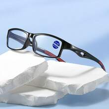 3 Pairs Unisex Rectangular Frame Sports Reading Glasses, Comfortable Anti-Slip, Ergonomic Design, Ideal For Reading, Driving, Fishing And Daily Use - Black - View 4