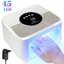 Đèn sấy móng tay UV LED cao cấp, SUN L5 45 LED sấy nhanh với đế từ tính, món quà lý tưởng cho phái nữ và những người yêu thích nghệ thuật làm móng. - trắng - Xem 6