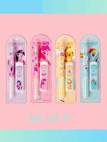 MY LITTLE PONY 1/4支装卡通自动铅笔套装（含笔芯）——可爱动漫自动铅笔及文具套装，采用萌趣动漫风格，包含按压式自动铅笔和备用笔芯，是学生或办公室的必备之选。除了作为文具，这些可爱的设计还可以作为家居装饰或派对用品的趣味点缀。 - A - 查看 11