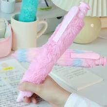 1支超大号毛绒笔，蓬松高档可伸缩圆珠笔，可爱黑色圆珠笔，巨型圆珠笔，创意礼物，学生冠军笔 - 圓形 - 查看 6