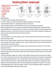 2条/套情侣TPU硅胶LED数字表带，1条黑色，1条粉色，配有4条可替换表带，显示时间、月份、年份、星期，适合上学、日常佩戴、节日及送礼。 - 彩色 - 查看 6