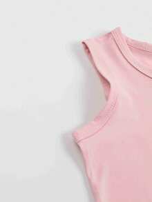 Disney Lilo & Stitch Girls Tank Top, 2-14 Years, Cute Castle Graphic Sleeveless Tee, Lightweight Kids Summer Top, Express Delivery - Hồng - Xem 3