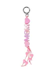 1pc Macaron Color MOM Letter Keychain, Cute Heart Tassel Pendant, Bag Charm, Car Key Chain, Mother's Day Gift, Sweet Keyring Gifts For Mother, Father, Graduation, And Teacher - Multicolor - View 13