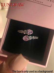 1 chiếc nhẫn hình rắn đính đá Cubic Zirconia hình giọt nước và cắt tròn, kiểu dáng thanh lịch, màu bạc sáng bóng, thích hợp cho nữ, lý tưởng cho lễ đính hôn, đám cưới và các dịp đặc biệt. - Bạc - Xem 19