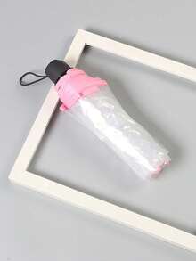 1pc Pvc Transparent Folding Umbrella,Outdoor Travel Portable Umbrella, Stylish Portable Transparent Umbrella,Dual-Purpose, Can Be Used For Both Sunshade And Rain Protection.Student Backpack Umbrella,Back-To-School Season Essentials,Travel Essential, Travel Accessory, Car Accessory, Outdoor Gear, Plum Rain Season,Birthday Gifts, Summer Gifts, Party Gifts, Holiday Gifts - Multicolor - View 13