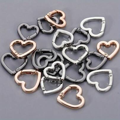 Kalp Şeklinde Yaylı Toka Metal Açık Halka, Kendin Yap Takı Aksesuarı, Anahtarlık, Çanta Asma Kancası, Bağlayıcı