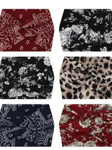Băng đô thể thao rộng cho nữ, họa tiết hoa điều kiểu Bohemia châu Âu và Mỹ, chất liệu cotton co giãn, chống trượt, thoáng khí. - Nhiều màu - Xem 3