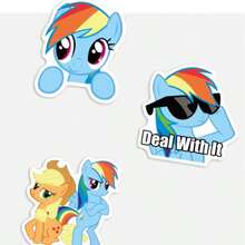 MY LITTLE PONY 50 piezas Pegatinas de poni Pegatinas de dibujos animados lindos para teléfono móvil, taza, cuaderno, impermeables, decorativas para cuentas manuales - Multicolor - Ver 7