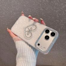 Fashionable Minimalist New Rhinestone-Decorated White Phone Case, Luxury Studded Crystal Design, Instagrammable High-End Niche Goddess Style Full-Body Shockproof Hard Shell, Precise Cutouts Fit The Phone Body, Raised Camera Protection, Ultra-Thin Naked Feel, Wear-Resistant Anti-Scratch Anti-Slip, Easy To Clean And Won't Turn Yellow, Simple Creative Women's Style, Versatile Elegant Vibe, Compatible With Iphone 17 Pro Max/17 Pro/17/16 Pro Max/16/16 Pro/16 Plus/15/15 Pro Max - White - View 7
