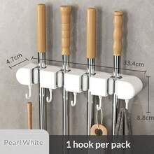 1 Piece 3/4 Slot Heavy-Duty Wall-Mounted Mop And Broom Holder, Suitable For Bathroom, Garden, And Garage, No Drilling Required, Easy To Install, Convenient For Storage And Organization - Multicolor - View 12