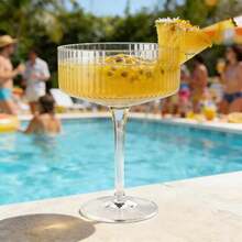 1/2/4/6/12pcs Ribbed Retro Martini, Champagne And Cocktail Glasses, 8oz Ripple Cups For Indoor And Outdoor Gifts - Transparent - View 12