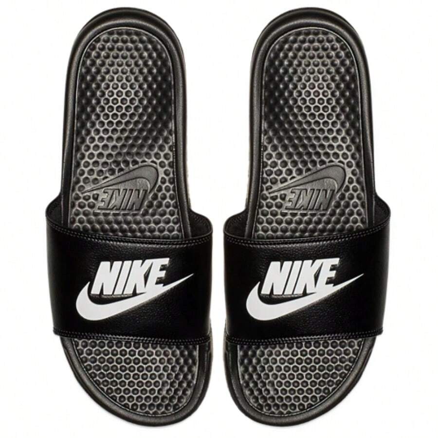 Nike Benassi JDI Slides Men's Black 343880-090 | Pool & Beach Ready, Recovery Comfort - Pure Black - View 1