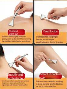 1. Dụng cụ massage Gua Sha hình cá bằng thép không gỉ - Massage thư giãn sâu cơ bắp vùng cổ, lưng và chân - Dụng cụ tự chăm sóc tại nhà - Bạc - Xem 3