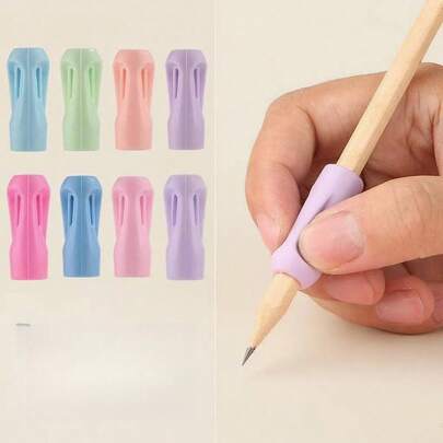 10pcs/20pcs Student Silicone Pencil Grips, Hollow Design Pencil Holder, Comfortable For Long-Time Writing