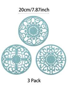 3pcs Traditional Silicone Heat Resistant Pads (20cm/7.87in, 16cm/6.3in) - Non-Slip Heat Resistant Kitchen Mats For Countertop And Tabletop - Kitchen Trivets For Hot Dishes And Cookware - Hot Pot Holders For Pots And Pans - View 17