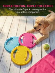 1pc Dog Flying Disc Training Toy Durable Plastic Material Dog Chew Toy Human-Pet Interactive Outdoor Interactive Dog Toy Suitable For Park, Beach, Lawn, Dog Sports Training Long Distance Throw Floating Water - Multicolor - View 7