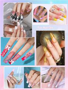 1 Set Of 15-Compartment Nail Art Decoration Kit, Includes (Clear Snowflake + Glass Rhinestones + Small Metal Beads + Colorful Butterflies) In Various Styles And Colors, Suitable For DIY Nail Art, Hair Accessories, Phone Cases, Cups And Other Decorations - Multicolor - View 5