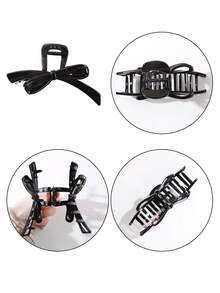 4pcs Niche High-End Ribbon Bow Hair Claw Clips, Personalized Back-Of-Head Bathing Updo Hair Clips, Large Hair Claw For Thick Hair, Hot Girl Half-Up Ponytail Seamless Fixing Hair Clips, Versatile Hair Accessories For Outings, Sports, Shopping, Parties, Camping, Performances, Afternoon Tea, Valentine's Day, Halloween, Carnival, Birthday Ideal Gift - Multicolor - View 6