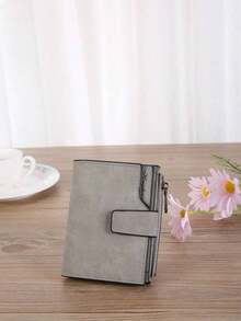 Minimalist Credit Card Small ID Window Bi-Fold Women Wallet Portable Cash White-Collar Workers For Female College Work Business Commute Office For Anniversary For Couple For Birthday Gift On Valentine Day Gift Gift Business Casual For Women Wallet Purse Wallet Small Wallet - Xám - Xem 3