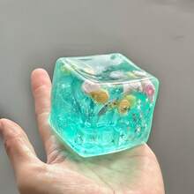 Island Shell 3D Cartoon Figure Squishy Toy – Realistic Cube Stress Relief, Sensory Fidget Desk Decor - Mint Green - View 1
